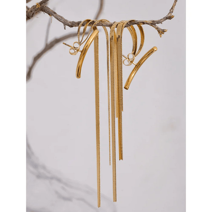 Chain Design Elegant Earrings