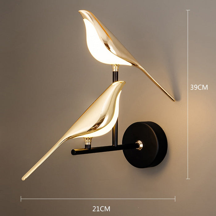 Luxury Bird Design Modern Style Gold Wall Lamp