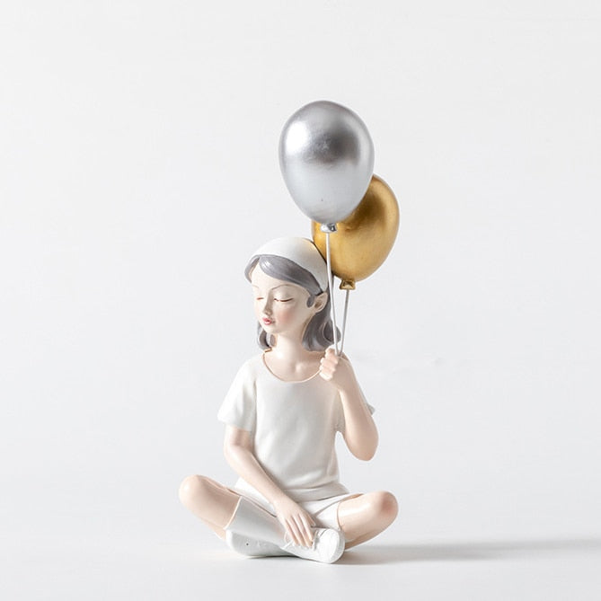 Modern Girl Resin Figurine Decorative Statue