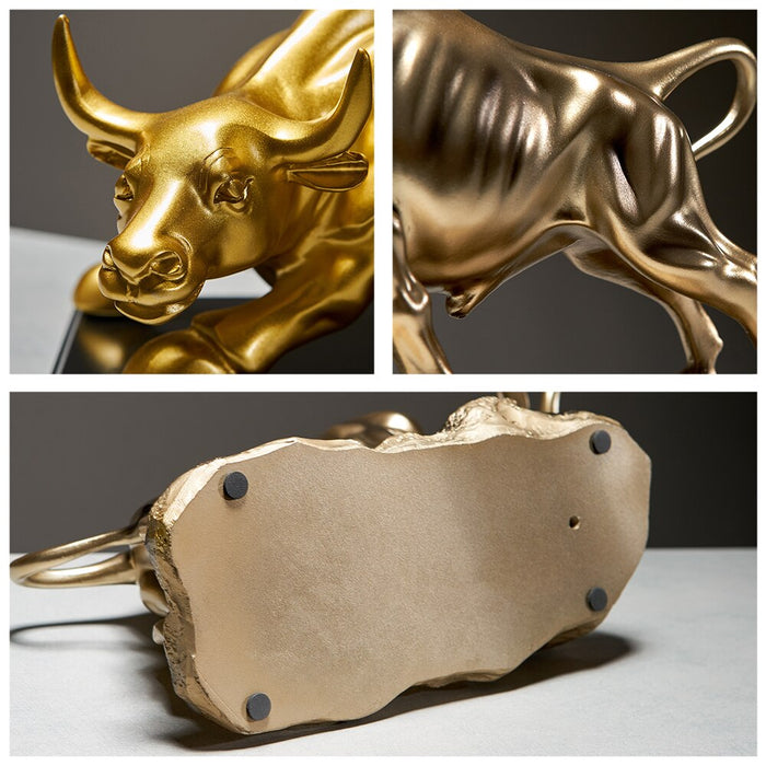 Creative Resin Golden Bull Sculpture