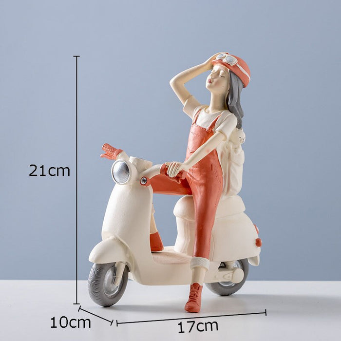 Modern Girl Resin Figurine Decorative Statue