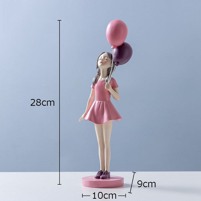 Modern Girl Resin Figurine Decorative Statue