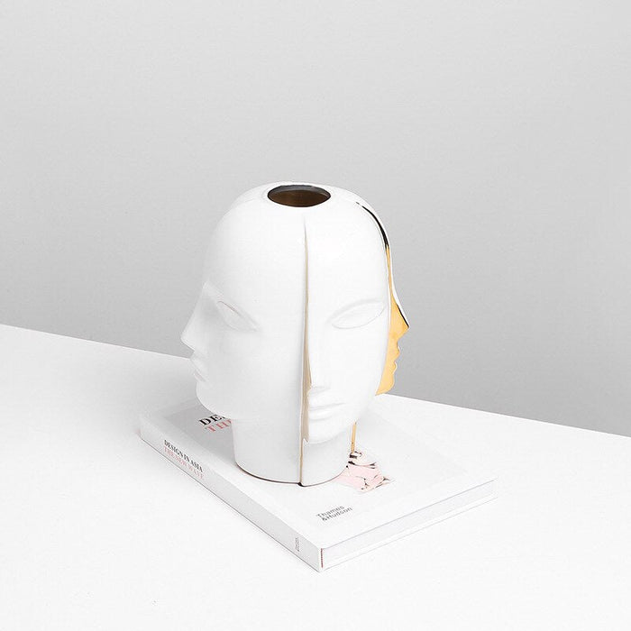 CALI Luxurious Nordic-Style Ceramic Face Vase