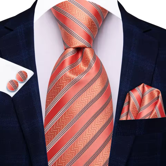 Orange and Blue Circles Silk Tie for Classy Men