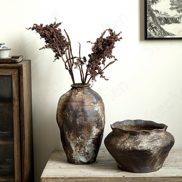 TERRA-Vintage Stoneware Ceramic Vase