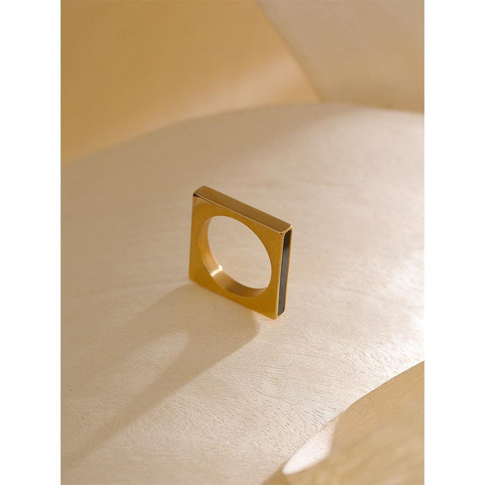 Square Golden Ring with Acrylic