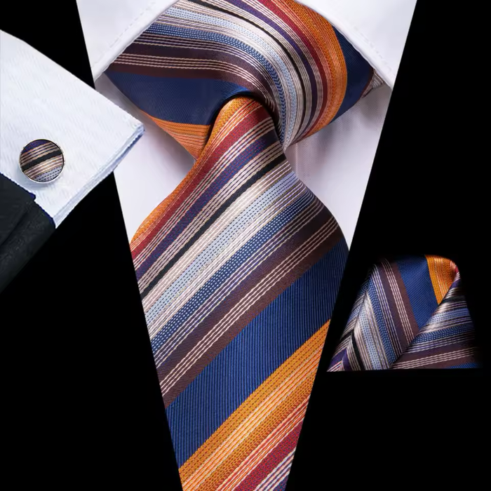 Orange and Blue Circles Silk Tie for Classy Men