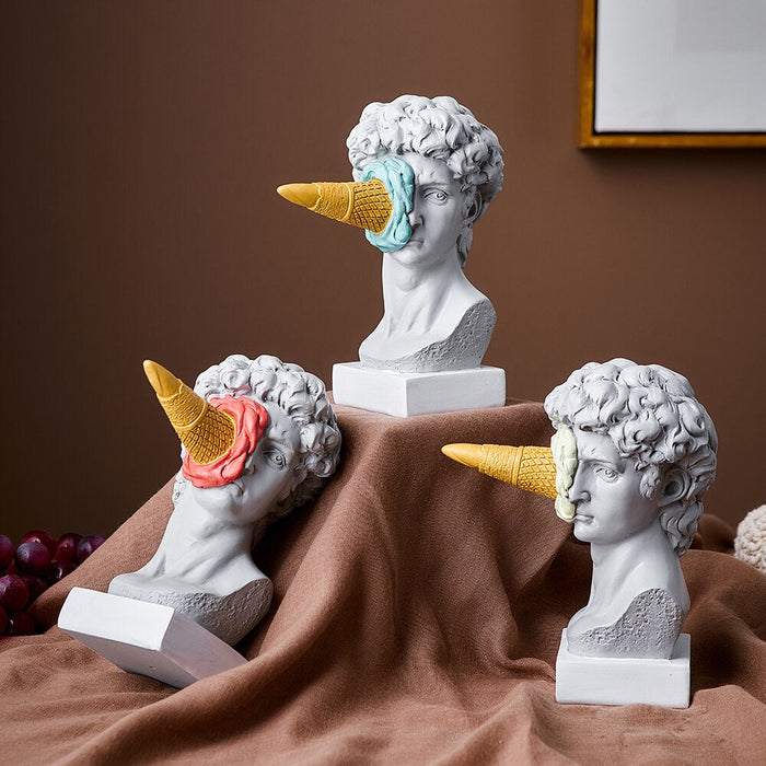 Roman Resin Face Sculpture Classical Art