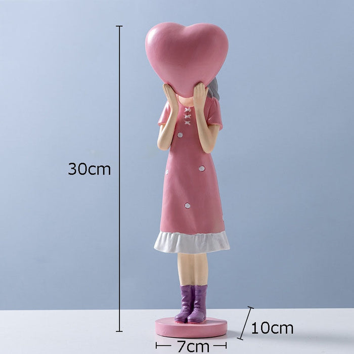 Modern Girl Resin Figurine Decorative Statue
