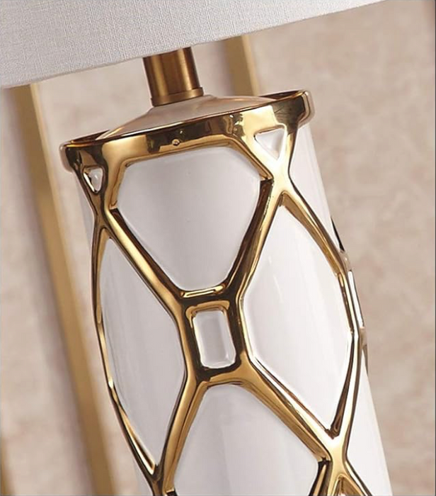 Luxury White and Gold Lamp Captivating Lighting Piece