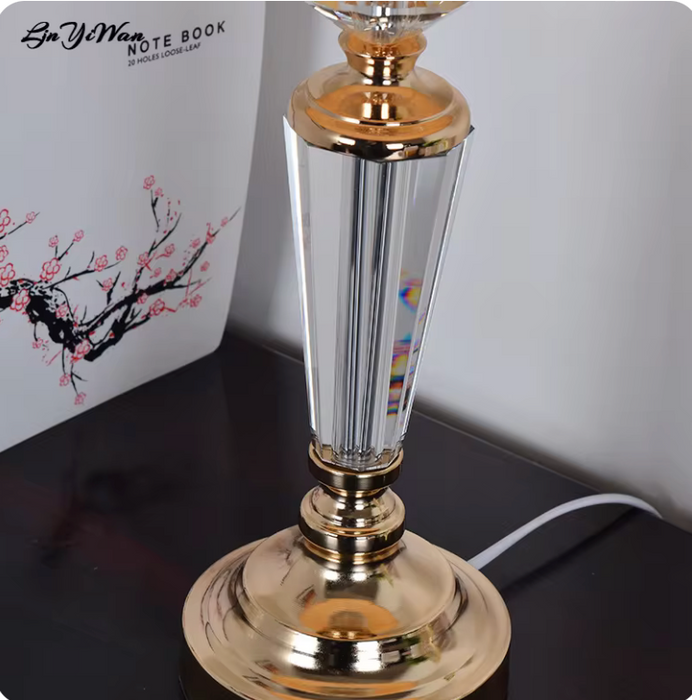 Cozy Luxury Crystal Design Ivory Table Lamp