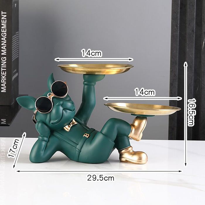 Standing French Bulldog Butler with Tray