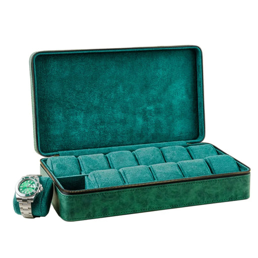 Luxury Watch Case with Logo – Gloss PU, 6/12 Slots, Scratchproof