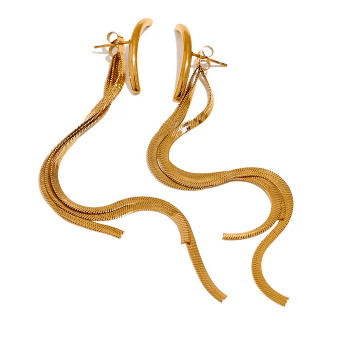 Chain Design Elegant Earrings
