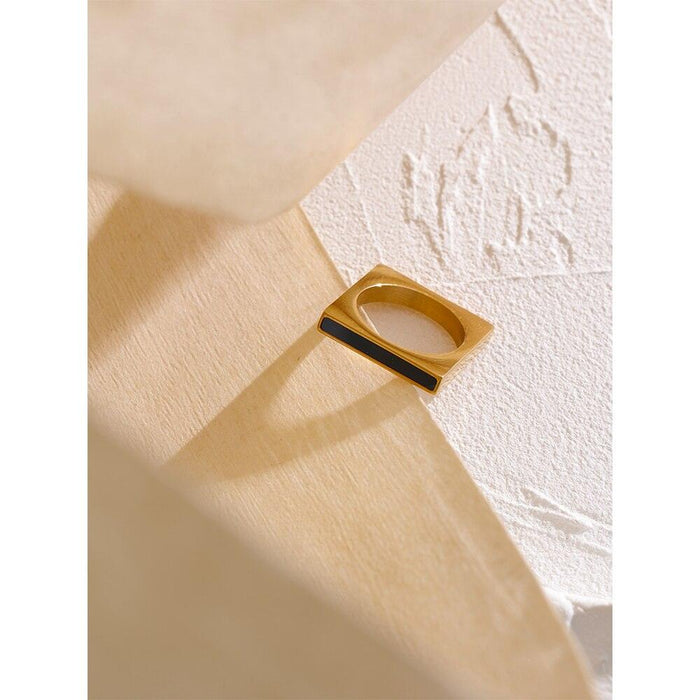 Square Golden Ring with Acrylic