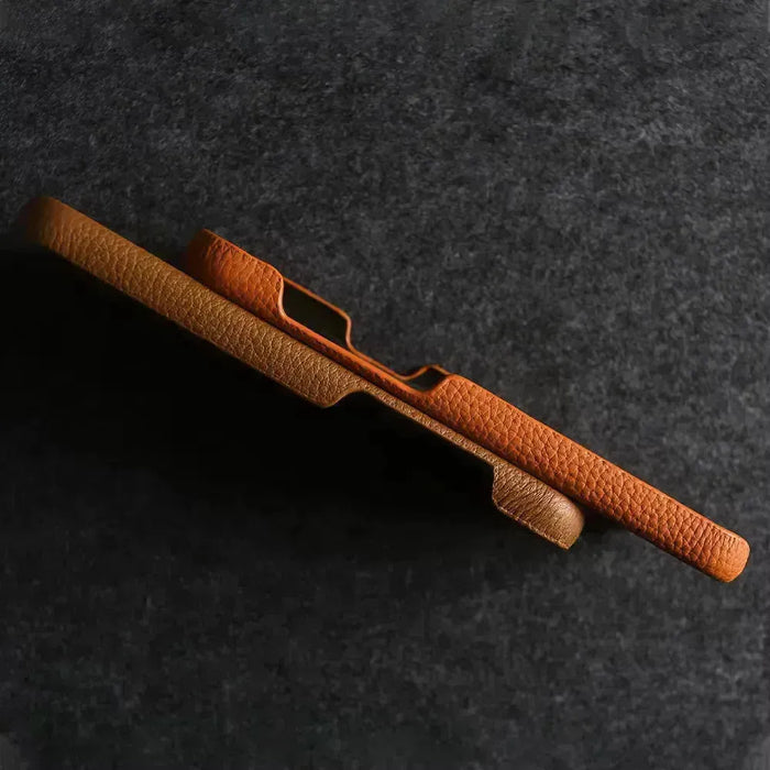 Minimalist Design Leather iPhone Case with Strap - Handmade