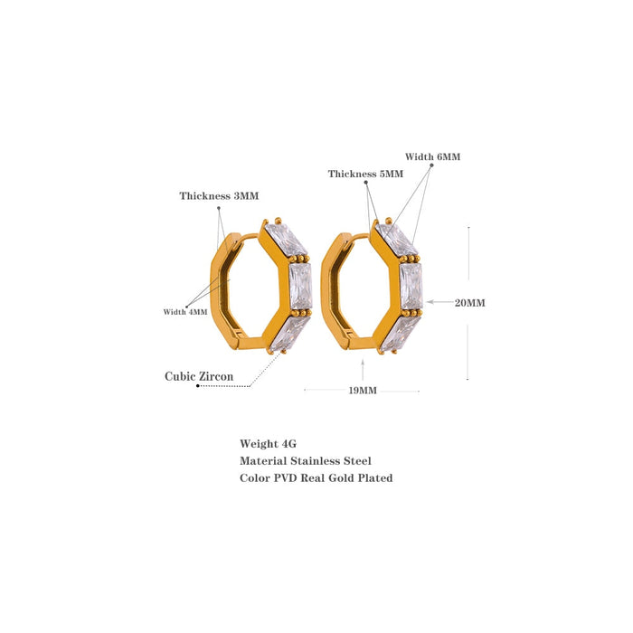 Geometric Shape Earrings with Crystals