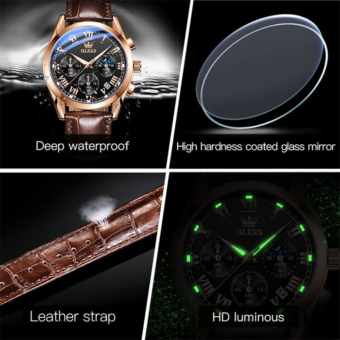 VALDIX® Elegant Leather Men's Watch Waterproof