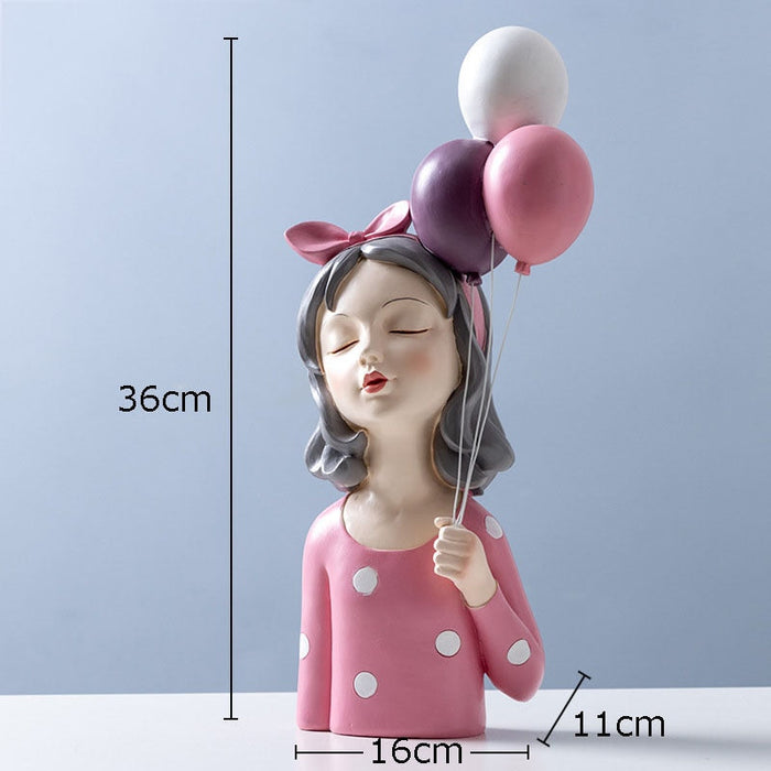 Modern Girl Resin Figurine Decorative Statue