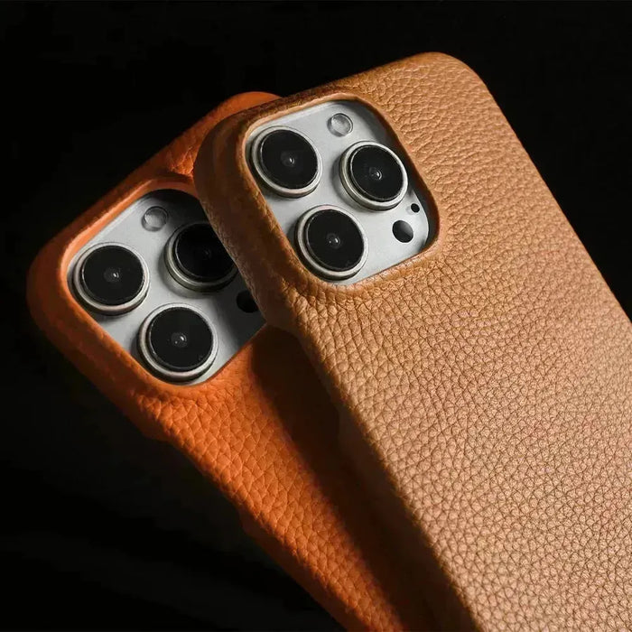 Minimalist Design Leather iPhone Case with Strap - Handmade