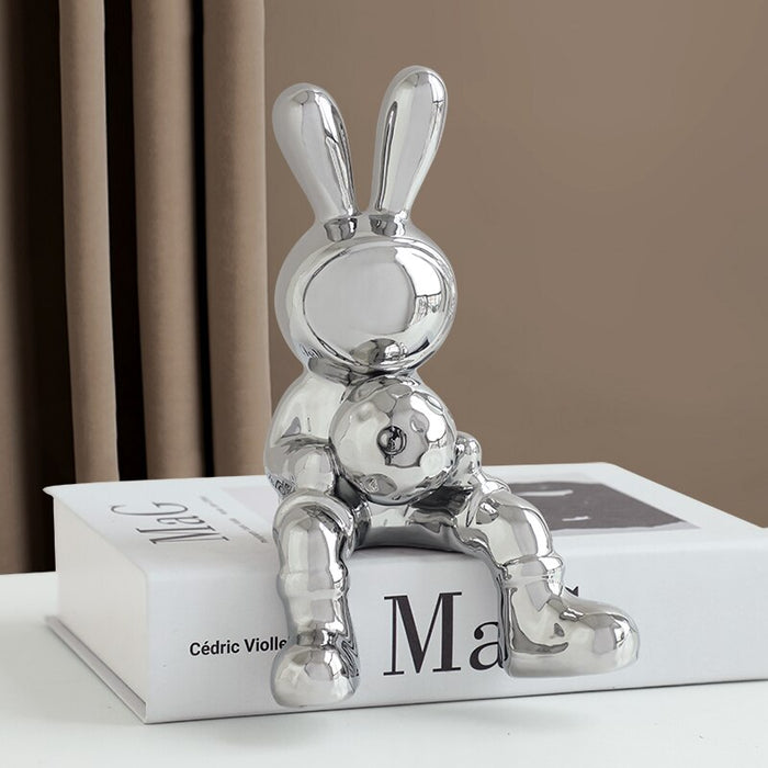 2 PCS Modern Rabbit Figurines
