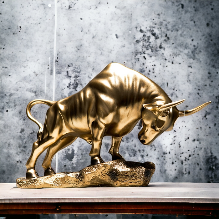 Creative Resin Golden Bull Sculpture