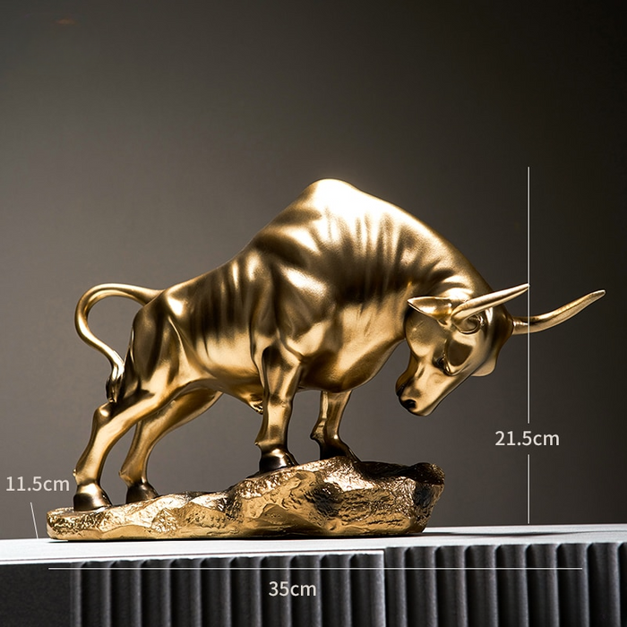 Creative Resin Golden Bull Sculpture