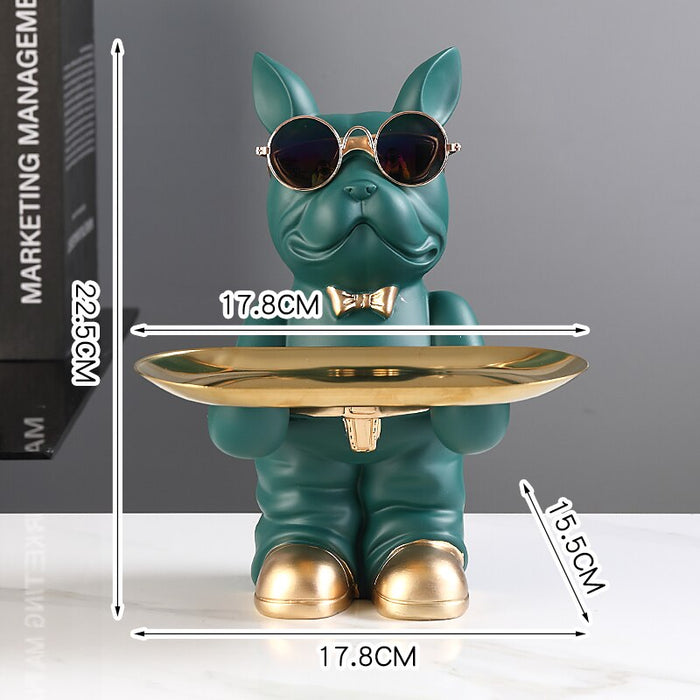 Standing French Bulldog Butler with Tray