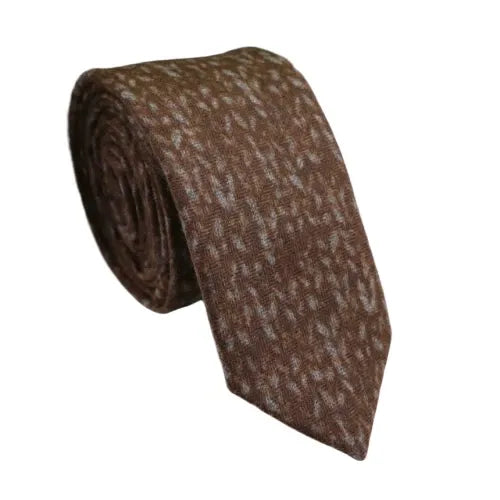 Brown Knit Cotton Necktie for Classy Men - Elegant Accessory for Any Occasion
