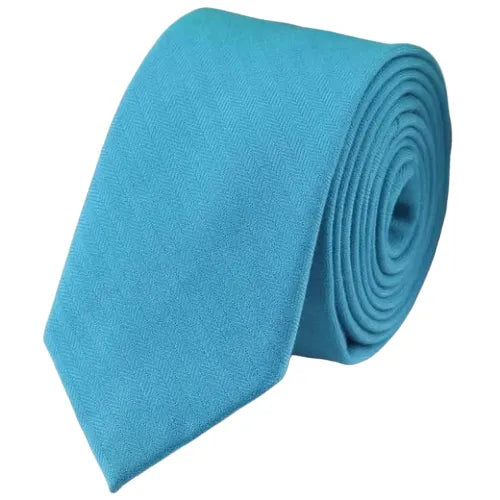 Turquoise Cotton Necktie for Men - Classy and Stylish Accessory