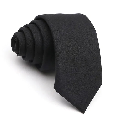 Solid Black Skinny Tie for Men - Elegant Fashion Accessory