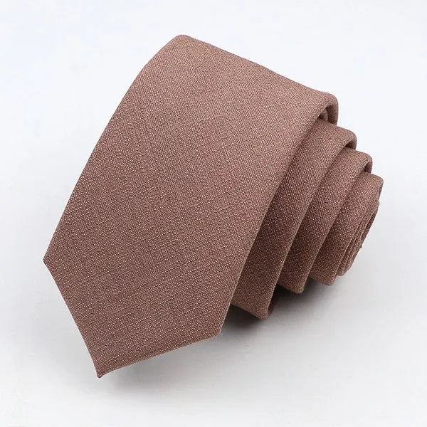 Solid Caramel Brown Skinny Tie for Classy Men Perfect for Formal Events