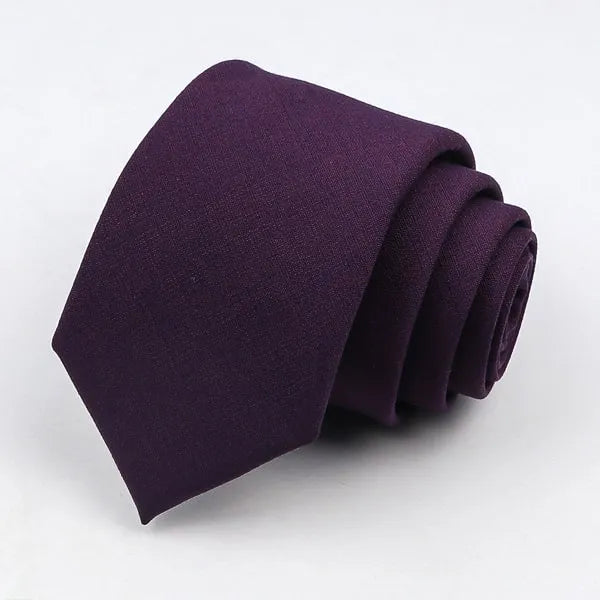 Dark Purple Skinny Tie for Men - Elegant Solid Design