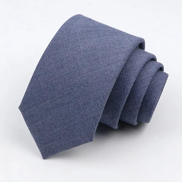 Solid Denim Blue Skinny Tie for Men - Classy Style Accessory
