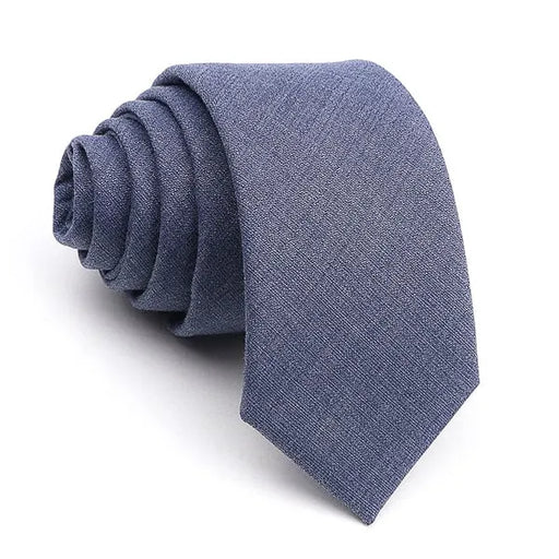 Solid Denim Blue Skinny Tie for Men - Classy Style Accessory