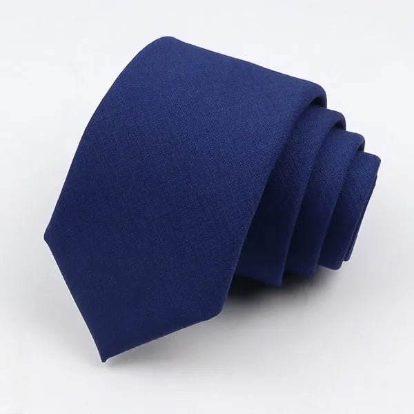 Solid Navy Blue Skinny Tie - Classy Accessory for Men