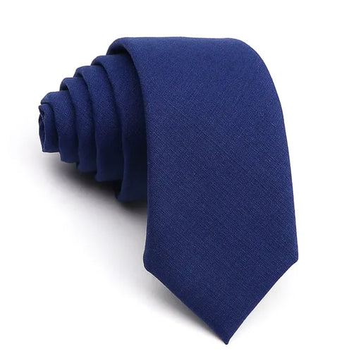 Solid Navy Blue Skinny Tie - Classy Accessory for Men