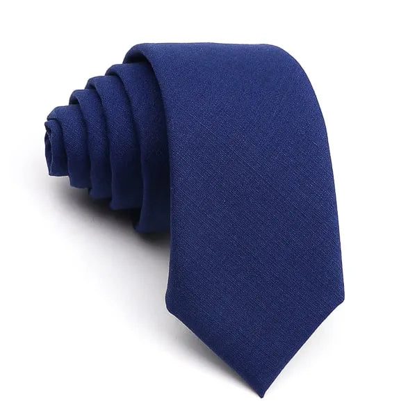 Solid Navy Blue Skinny Tie - Classy Accessory for Men