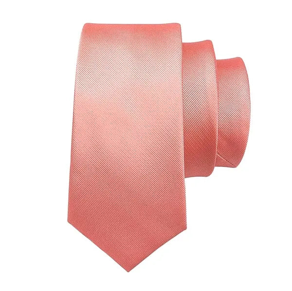 Solid Salmon Silk Tie for Men - Elegant Classy Accessory