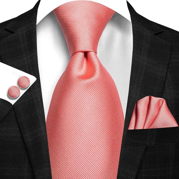 Solid Salmon Silk Tie for Men - Elegant Classy Accessory