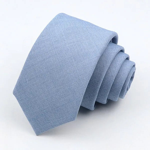 Sky Blue Skinny Tie for Men - Classy Solid Design