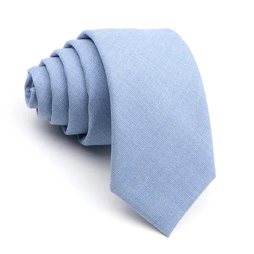 Sky Blue Skinny Tie for Men - Classy Solid Design