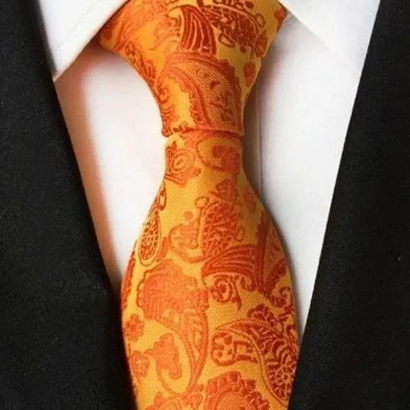 Tangerine Paisley Tie for Men - Classy and Elegant Style