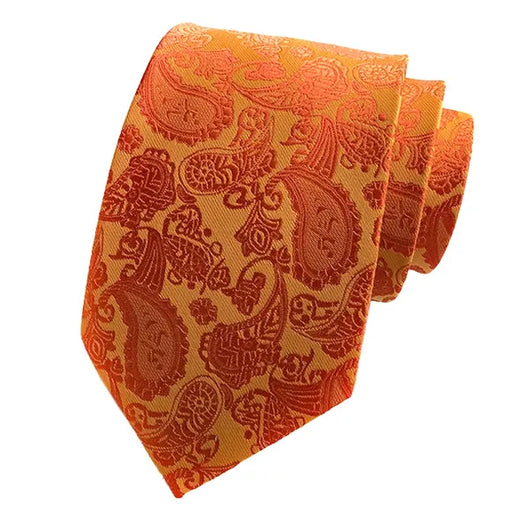 Tangerine Paisley Tie for Men - Classy and Elegant Style