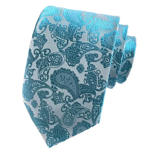 Teal Paisley Tie for Men Classy Stylish Accessory