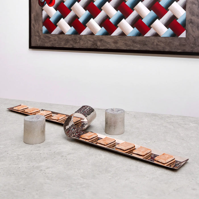 Tsunami Center Wave Serving Tray – Handmade Hammered Steel