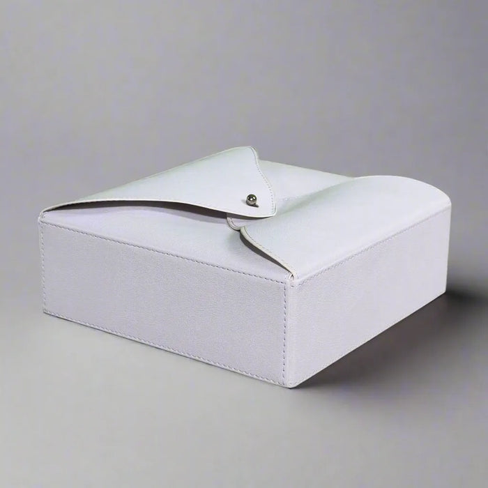 Modern White Leatherette Office Set – Tufted with Steel Inserts