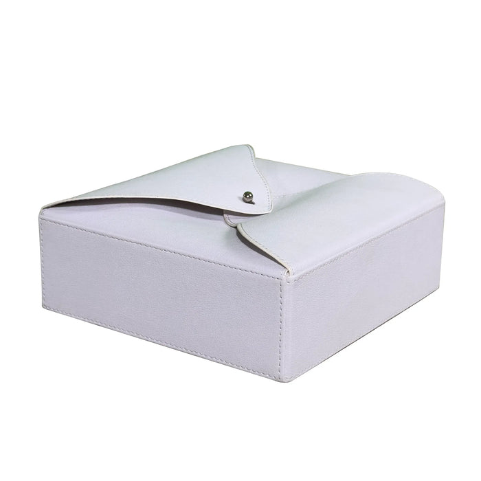 Modern White Leatherette Office Set – Tufted with Steel Inserts