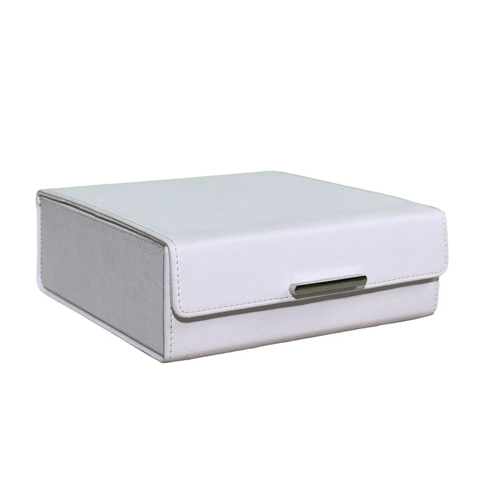 Modern White Leatherette Office Set – Tufted with Steel Inserts