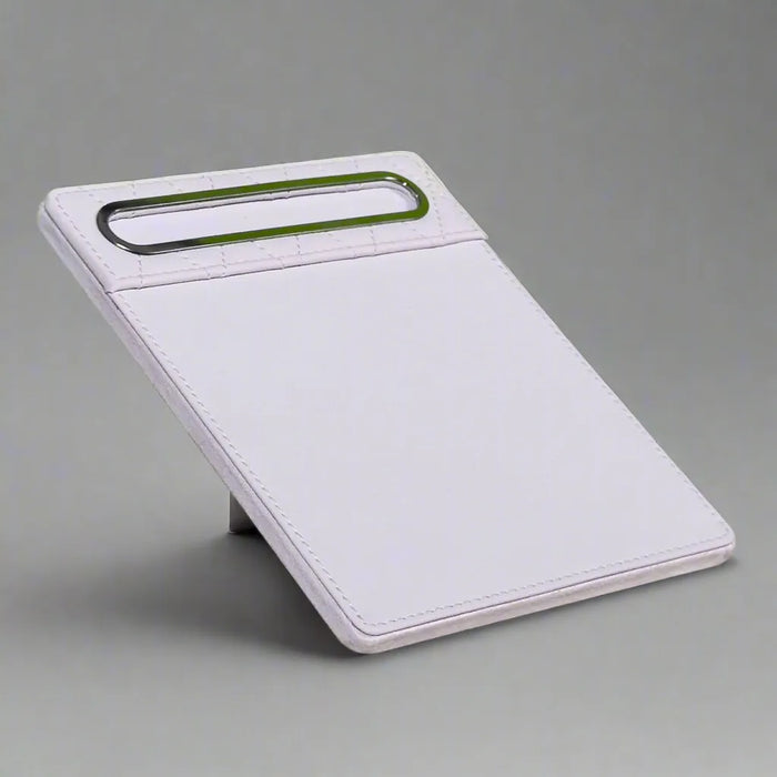 Modern White Leatherette Office Set – Tufted with Steel Inserts